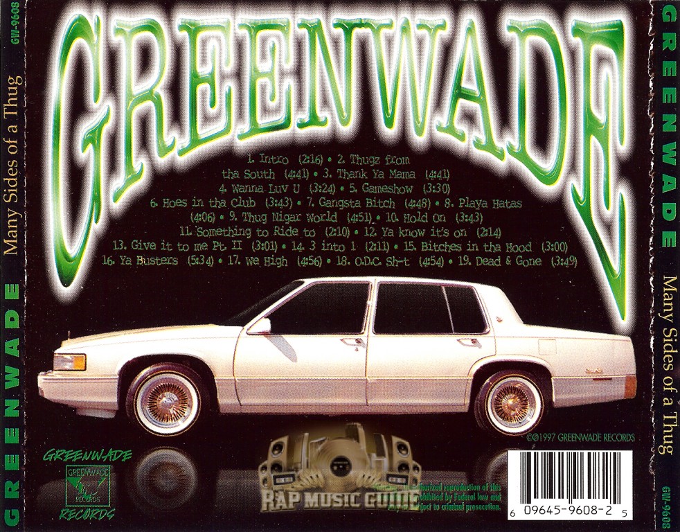 Greenwade - Many Sides Of A Thug: CD | Rap Music Guide